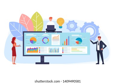 Online business strategy concept. Vector flat graphic design cartoon illustration