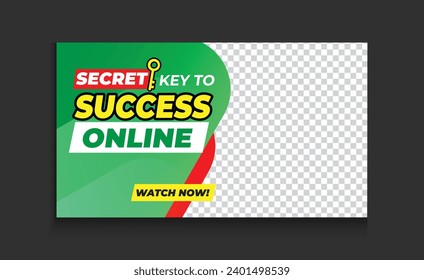 Online Business Success eye-catching and visually appealing thumbnail design template with a strong understanding of color theory