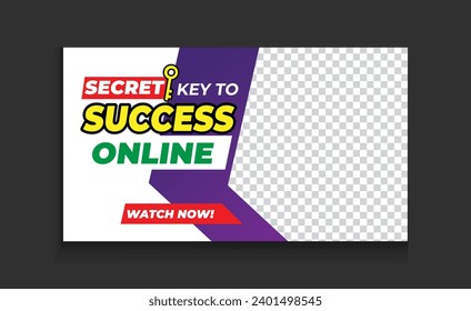 Online Business Success eye-catching and visually appealing thumbnail design template with a strong understanding of color theory