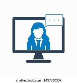 Online business support icon. Flat style vector EPS.