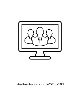 Online Business Team line icon. Flat style vector EPS.