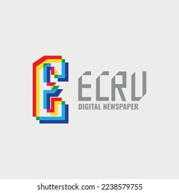 Online business that starts with capital letter E in RGB colors