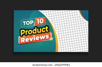 online business thumbnail template design product review video cover vector