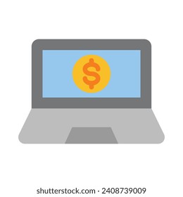Online Business Vector Flat Icon For Personal And Commercial Use.
