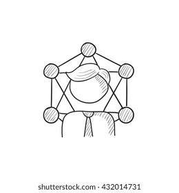 Online business vector sketch icon isolated on background. Hand drawn Online business icon. Online business sketch icon for infographic, website or app.