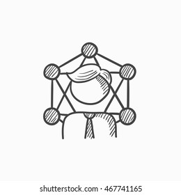 Online business vector sketch icon isolated on background. Hand drawn Online business icon. Online business sketch icon for infographic, website or app.
