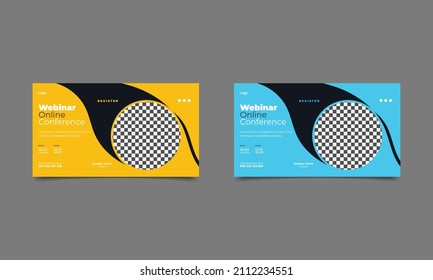 Online business web banner or seminar social media post template design..eps