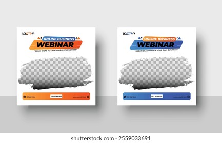 Online Business webinar invitation design. Webinar and business conference social media post template.social media posts and website ads