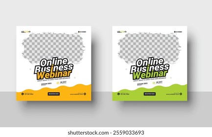 Online Business webinar invitation design. Webinar and business conference social media post template.social media posts and website ads