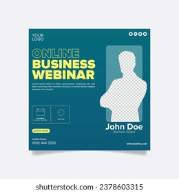 Online business webinar poster design