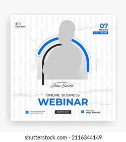 Online Business Webinar Social Media Post Banner Template