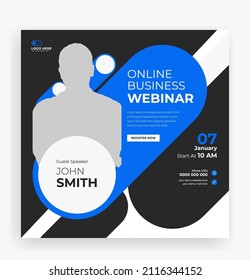 Online Business Webinar Social Media Post Banner Template