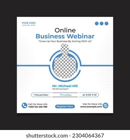 Online Business Webinar Social Media Creative Vector Template Design.
