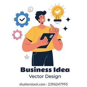 Online business work idea training concept. Vector flat graphic design illustration
