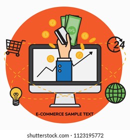 Online business, worldwide purchase, e-commerce concept