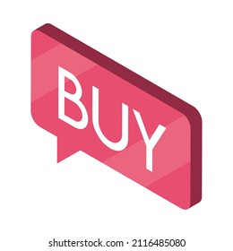 online buy button icon isometric