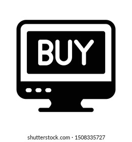 online buy glyph flat vector icon