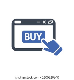 Online Buy Icon, vector graphics