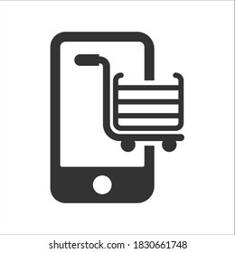 Online buy icon, vector graphics