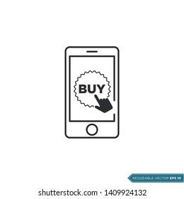 Online Buy Icon Vector Template. e-Commerce Finger Pointer Design Illustration