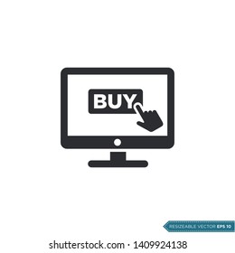 Online Buy Icon Vector Template. e-Commerce Finger Pointer Design Illustration