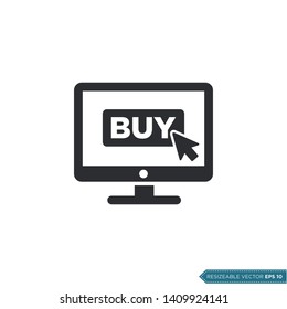 Online Buy Icon Vector Template. e-Commerce Finger Pointer Design Illustration