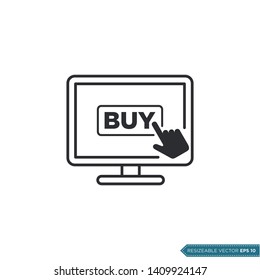 Online Buy Icon Vector Template. e-Commerce Finger Pointer Design Illustration
