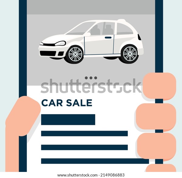 Online Buy and\
Sell Car via Application\
concept.