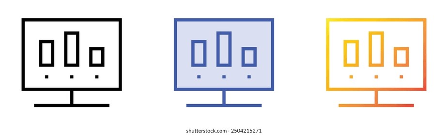 online buyer icon. Linear, Blue Fill and Gradient Style Design Isolated On White Background