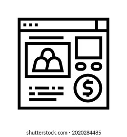 vector de icono de línea de caramelos de compra en línea. señal de caramelos comprando en línea. símbolo de contorno aislado ilustración negra