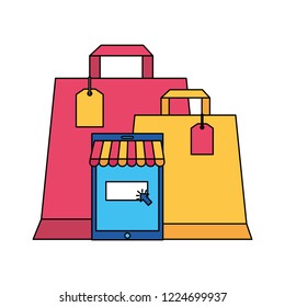 Online Buying Ecommerce Stock Vector (Royalty Free) 1224699937 ...