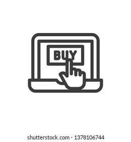 Online buying icon vector