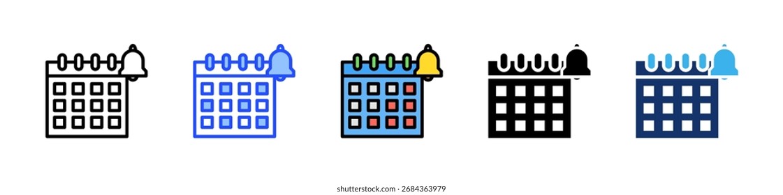 Colección de iconos de calendario en línea con varios estilos