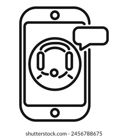 Online-Chat-Support-Symbol Gliederung Vektorgrafik. Arbeitsgespräch. Kommunikation online