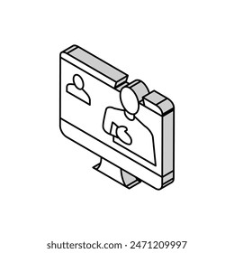 online call with customer isometric icon vector. online call with customer sign. isolated symbol illustration
