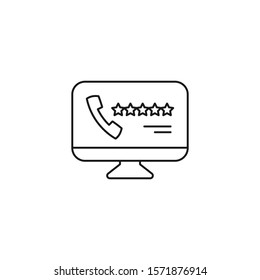online call feedback - minimal line web icon. simple vector illustration. concept for infographic, website or app.