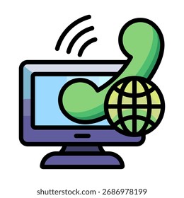 Elemento De Ícone De Chamada Online Para Design