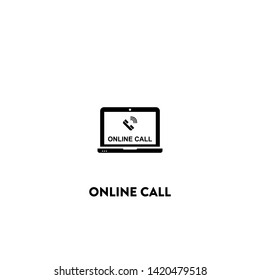 online call icon vector. online call sign on white background. online call icon for web and app