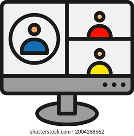 Online Call Line Filled Vector Icon Design
