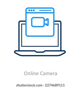 online camera and camera icon concept