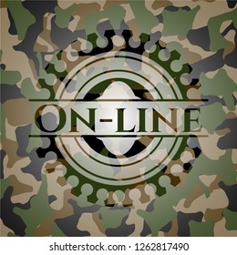 On-line camouflaged emblem