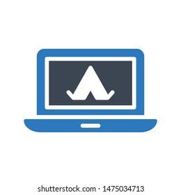 online camp glyph colour vector icon