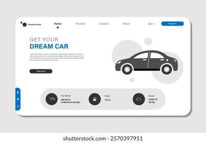 Online car dealer landing page template