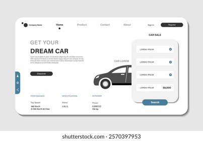 Online car dealer landing page template