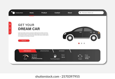 Online car dealer landing page template