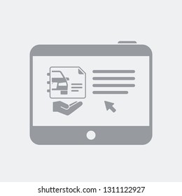 Online car document on tablet