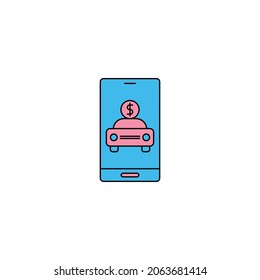 Online car sell icon vector