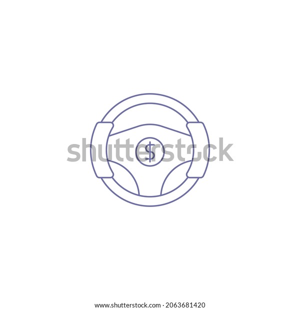 Online car sell outline\
icon vector 