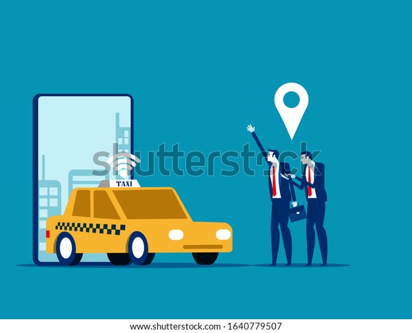Online car sharing, Concept\
business trasportation vector illustration, Mobile city\
transportation