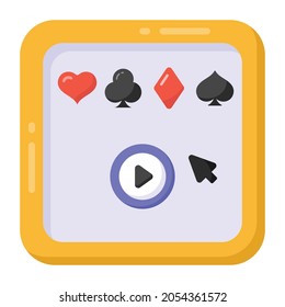 An online card game icon in flat design